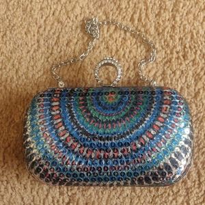 Women mandala sequrin evening clutch